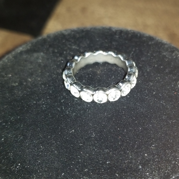 Rhinestone silver plated ring - Picture 2 of 3